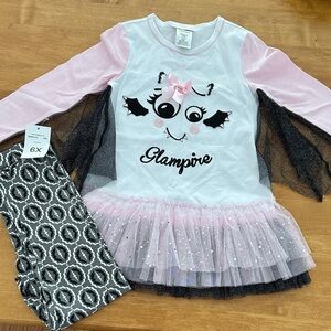 Bonnie Jean Pink, White & Black 'Glampire' Tutu Dress Costume